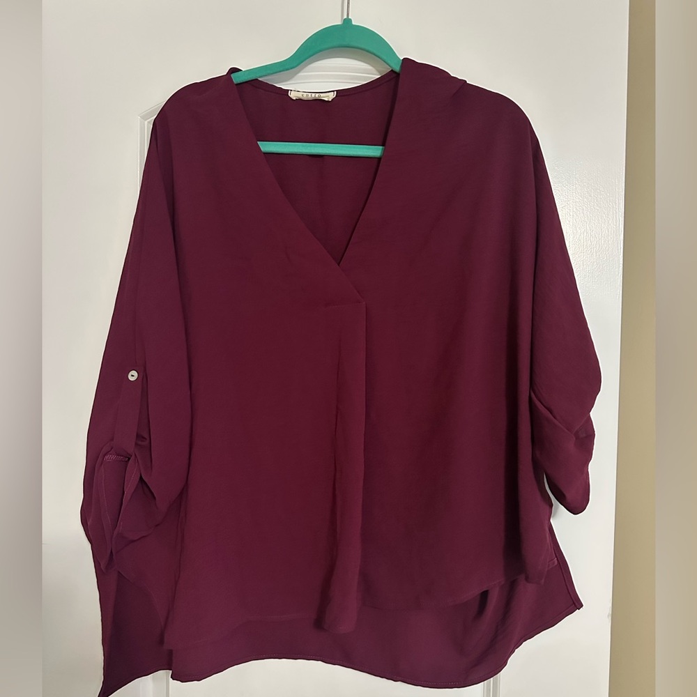 Entro Deep Burgundy Women's Blouse